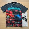 Godspeed retro printing foreign trade beauty tide high street men and women casual trend hip hop apricot old short sleeve T-shirt