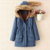 Cappotto di Cotone Slimming con Cappuccio in Eco-pelliccia Stile Europeo & Americano Autunno/Inverno 2025