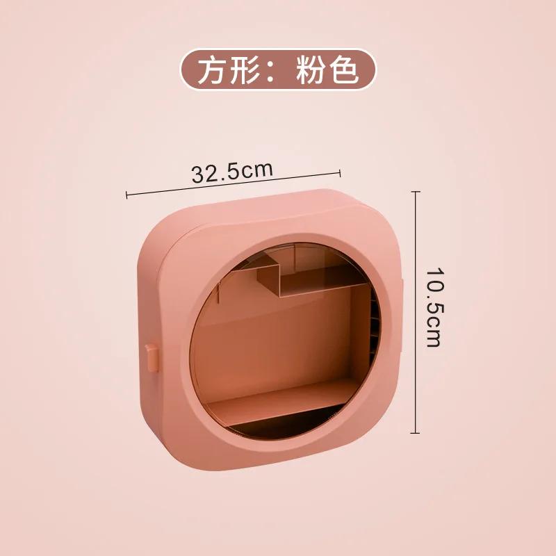 

Многоуровневые полки, полка для хранения туалетных принадлежностей без перфорации, настенный пылезащитный контейнер для хранения косметики, контейнер для лекарств, контейнер для ванной комнаты