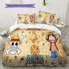 One Piece Monkey D Luffy Pattern Bedding Quilt Set Quilt Cover Pillowcase Home Birthday Gift(1 * Duvet Cover + 2 * Pillowcase, Without Core)
