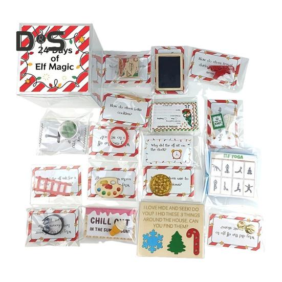 

Набор рождественского эльфа 24 дня рождественских аксессуаров для эльфа Веселые занятия для эльфа Фокусный реквизит Рождественский отсчет Подарок для вечеринки Sets