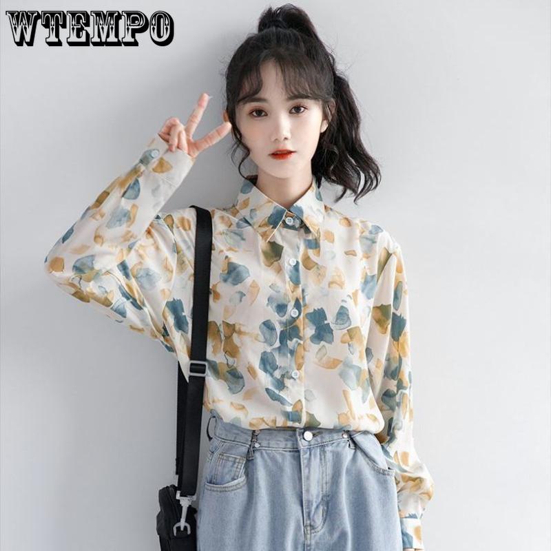 Women's Shirt In Spring and Autumn Vintage Long-sleeved Floral Shirt Thin Design Casual Shirt Loose and Fashionable Top
