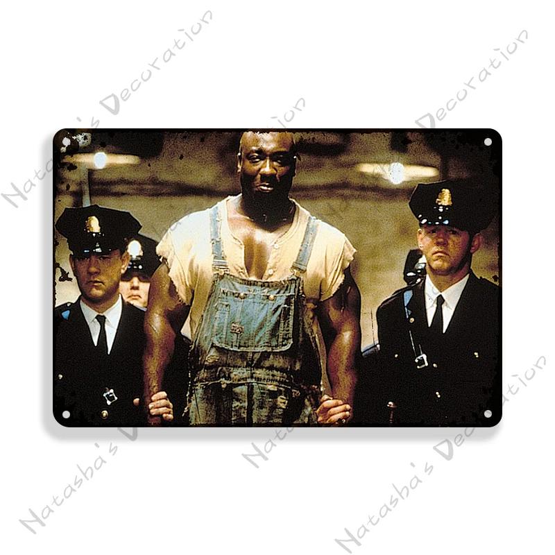 Movie Vintage Poster The Green Mile Metal Sign Retro Metal Poster Wall Decorative Sign Home Club Garage Club Bar Metal Plaque
