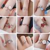 2026 New Fashion Crystal Zircon Rings Sweet Flower Leaf Butterfly Adjustable Open Rings Female Wedding Engagement Jewelry Gift