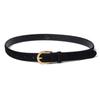 Halden (W) Round Gold Buckle Suede Belt (T026_black)