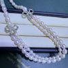 Elegant Bow Pearl and Diamond Necklace for Women