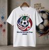 World Soccer Cup 2026 Soccer Ball T-Shirt | USA Mexico Canada Flags