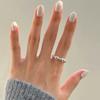 Thumb Ring Hollow Heart Shape Adjustable Opening Design Finger Ring Stainless Steel Finger Band Versatile Jewelry Gift