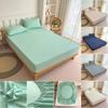 Cotton Fitted Sheet with Elastic Bands High Quality color Mattress Covers for Single Double King Queen Bed without Pillowcases