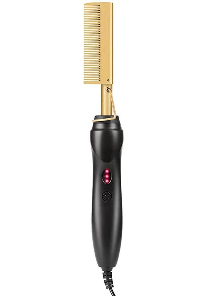 Dual-Use Electric Heated Copper Comb: Wet/Dry Straightener & Curling Wand