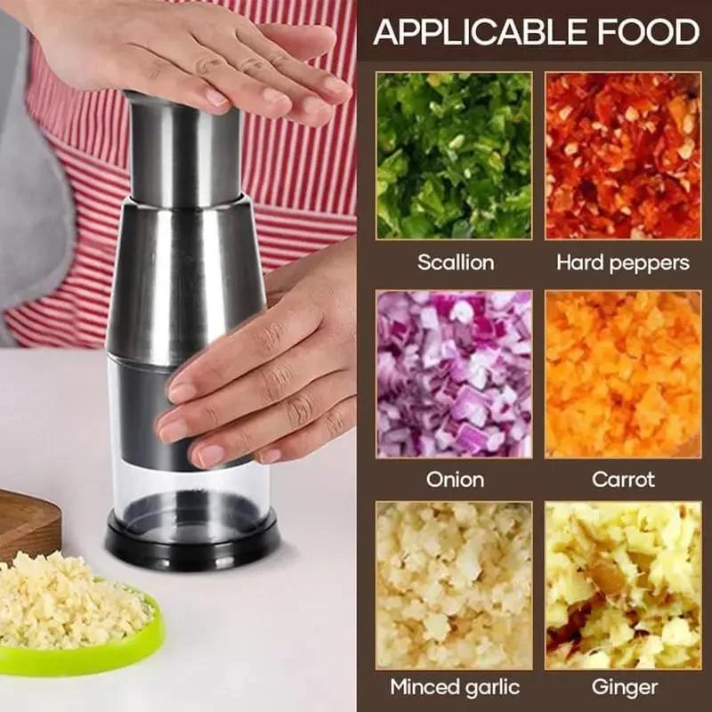 Manual Garlic Chopper Food Crusher Garlic Pressing Handheld Food Processors Slicer Dicer Mixer Kitchen Vegetable Slicer Tool