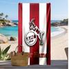 Asciugamano da Spiaggia Personalizzato Stampato FC Köln Logo Calcio Supporto Nome Personalizzato Testo Asciugamano Assorbente Per Sport Viaggio Regalo Speciale