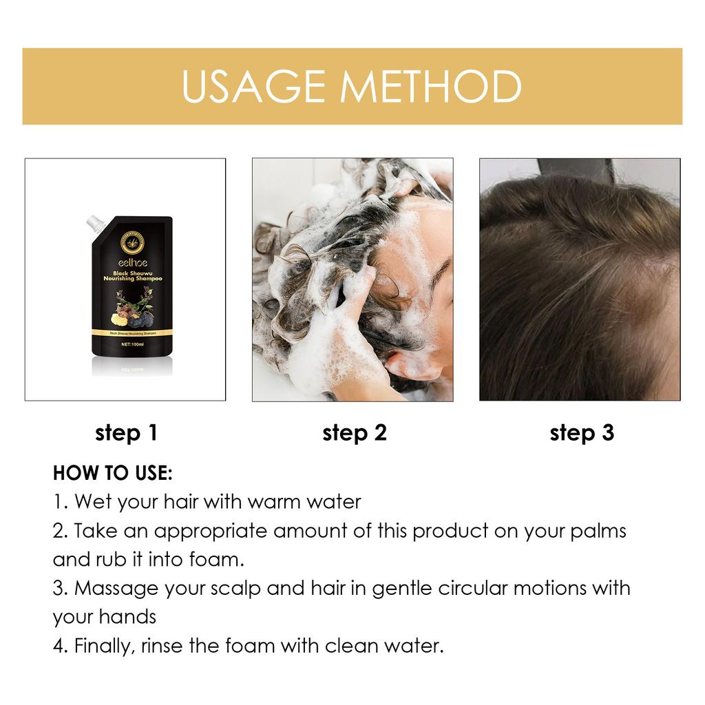 EELHOE 100 ml Polygonum Multiflorum Shampoo. Anti-Haarausfall. Anti-Schuppen- und Anti-Juckreiz-Shampoo. Erfrischendes und ölkontrollierendes Shampoo