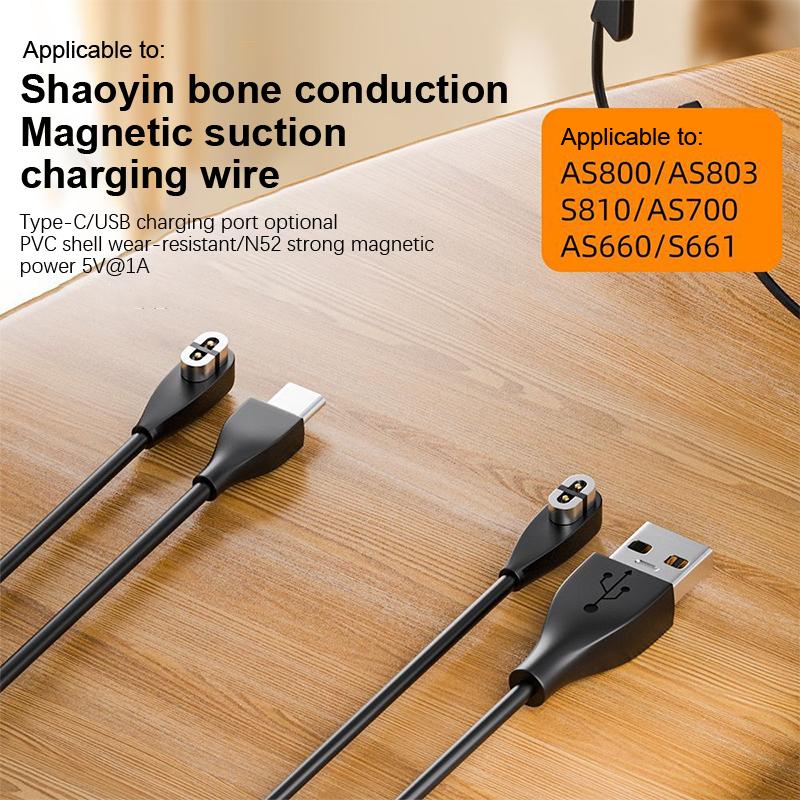 Earphone Usb/Type-C Fast Charging Cable For Shokz As800/S803/S810/Openrun Bone Conduction Headphone Headset Charger Adapter