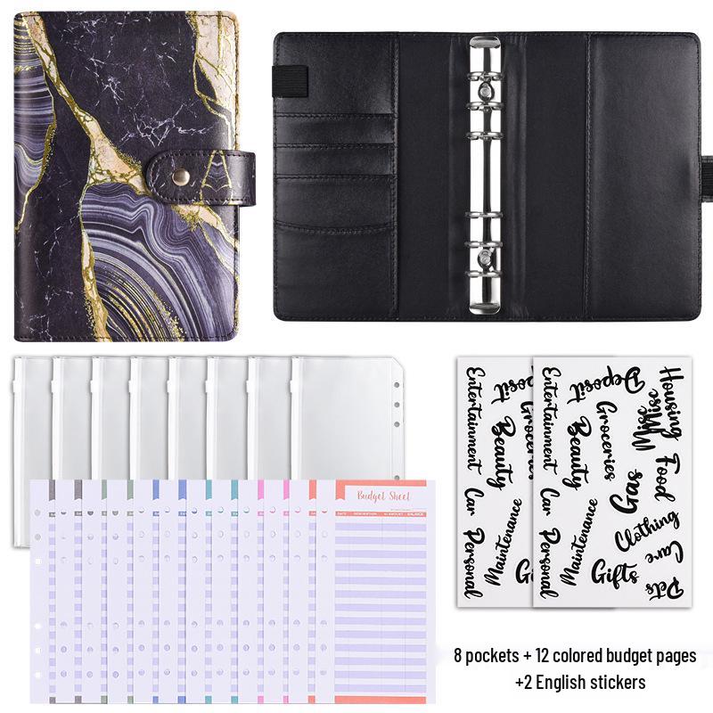 Cross-border Exclusive A6 Gold Foil Macaron PU Leather Hobonichi-Style Budget & Event Planner Notebook