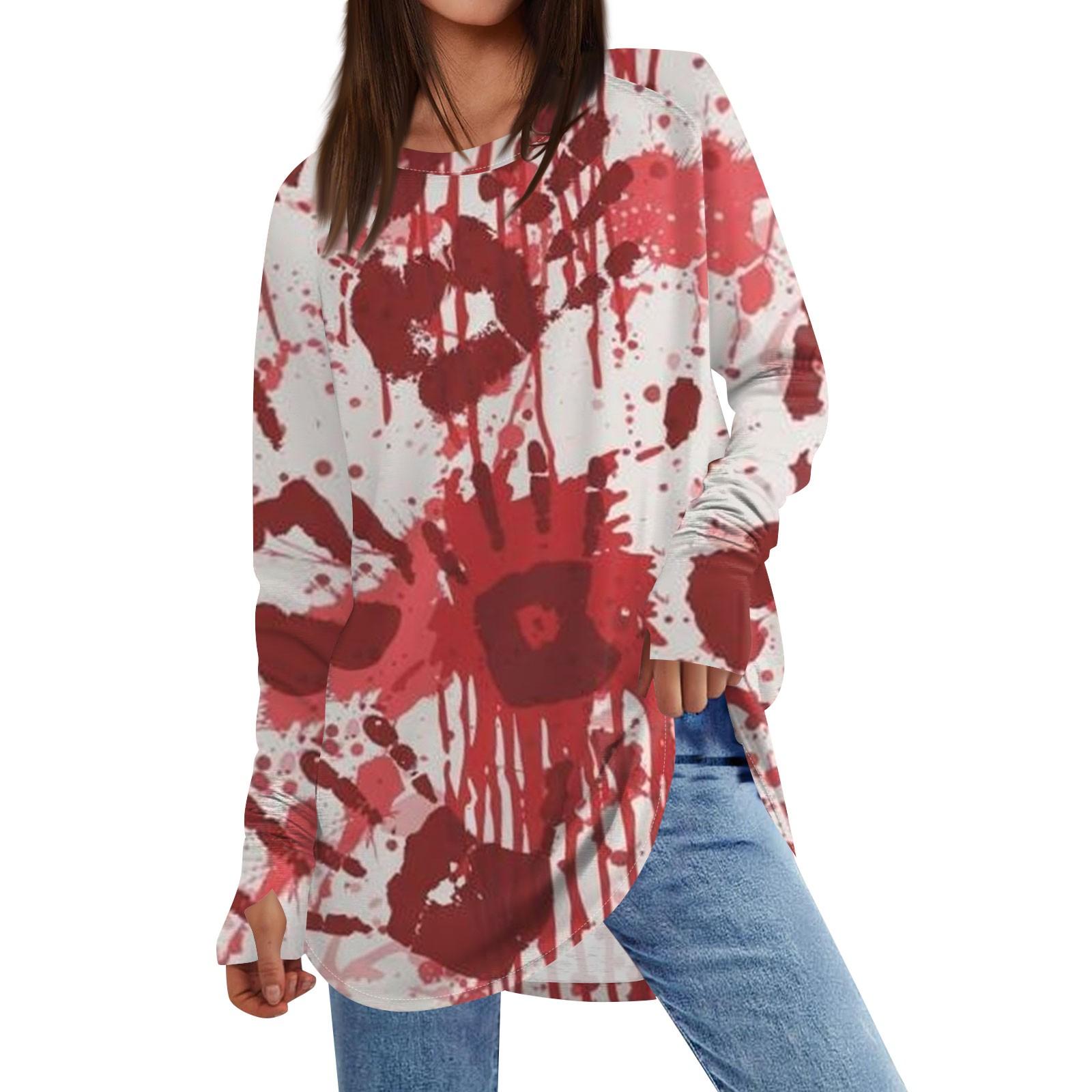 

Женская толстовка большого размера с графическим принтом, длинный рукав, спущенное плечо, круглая рубашка, топы, винтажная одежда S киноварь