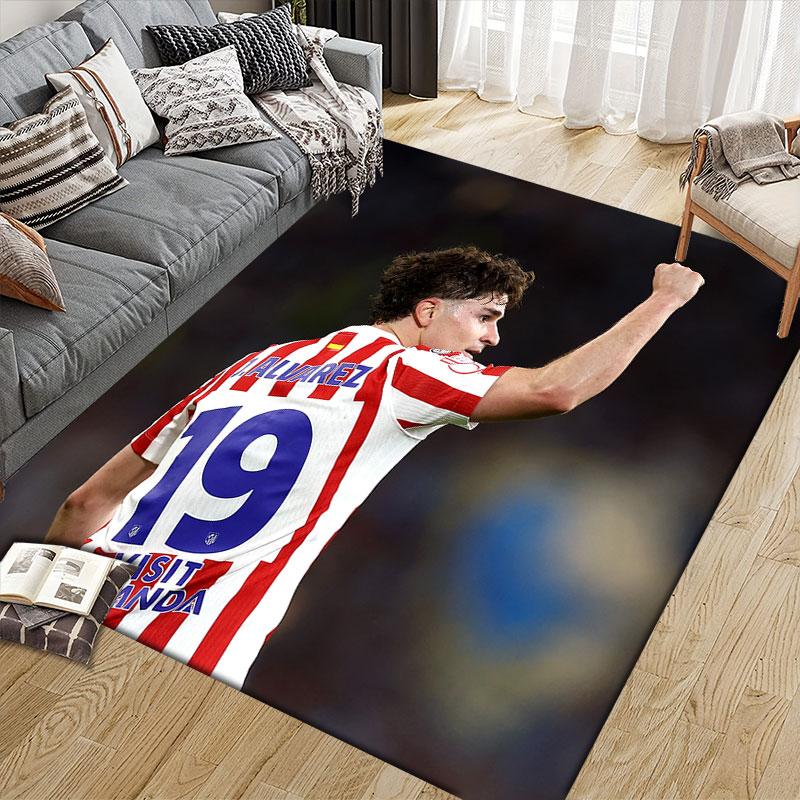 Alvarez Flannel Printed Carpet, Home Sofa Decoration for Living Room & Bedroom, Non‑Slip Play Flannel Floor Mat for Game Room