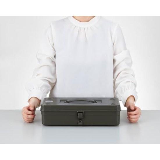 Toyo Steel Trunk-Type Tool Box T-350 Width approximately 37cm Depth 16cm Height 10cm Made Japan Storage Stackable
