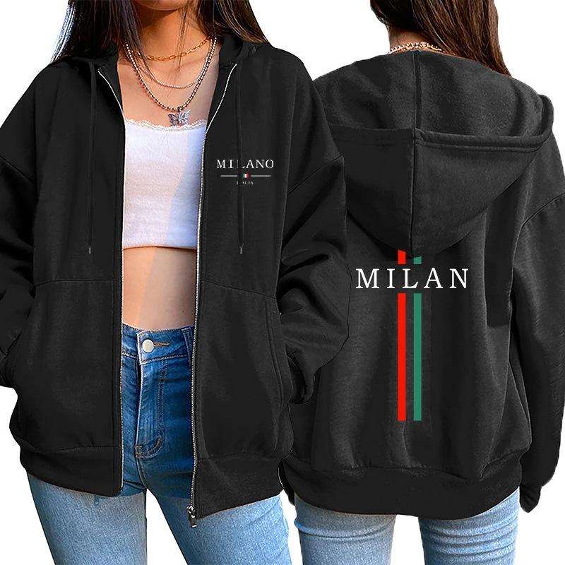 Women's Hooded Zipper Cardigan - Autumn 2025, Plus Velvet, Long Sleeve Top