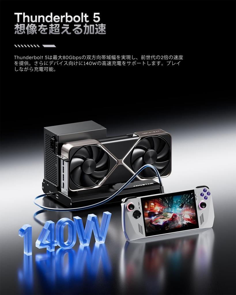 AOOSTAR EG02 Docking Station with Dual Thunderbolt 5 and OCuLink Interface Open Frame Power Supports Most Graphics Cards Dual Thunderbolt (PCIe 4.0