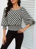 Spring Women's Clothing Lantern Sleeve Top Women Slim Fit Printed T-Shirt