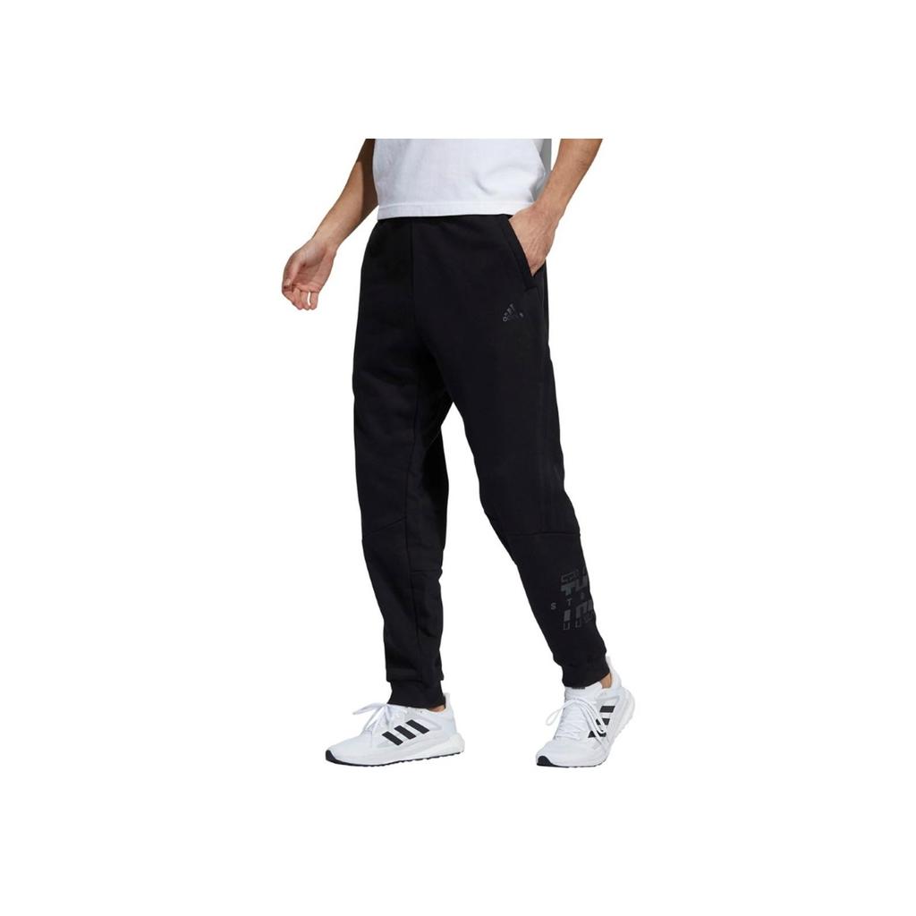 Adidas Sweat Jogger Pants BN649 Comfortable Soft Skin-Friendly Knitted Sports Pants Men Bottoms Black GT6354