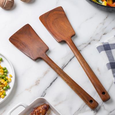 1PC Wooden Spatula for Non Stick Pan Anti Scalding Cooking Utensil Home Kitchen Cooking Tool Heat Resistant Turner