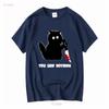 Funny Cat T Shirt For You Saw Nothing Long Or Short Sleeves Vintage Washed Top For Everyday Wear Soft Streetwear Stretched