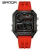 SANDA 6278 Multi functional Square Fashion Electronic Watch Top Men's Watch Waterproof Sports Outdoor Alarm Clock Men's Watch