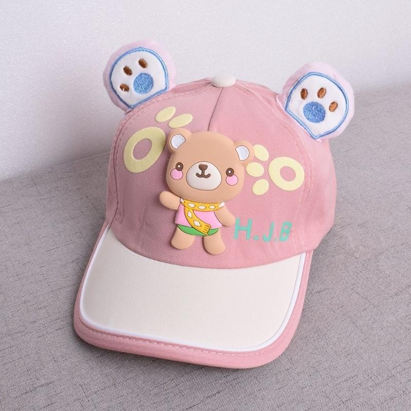 Children's Cartoon Bear Baby Baseball Cap Summer Boys Girls Sunshade Peaked Caps Cute Travel Kids Sun Hats
