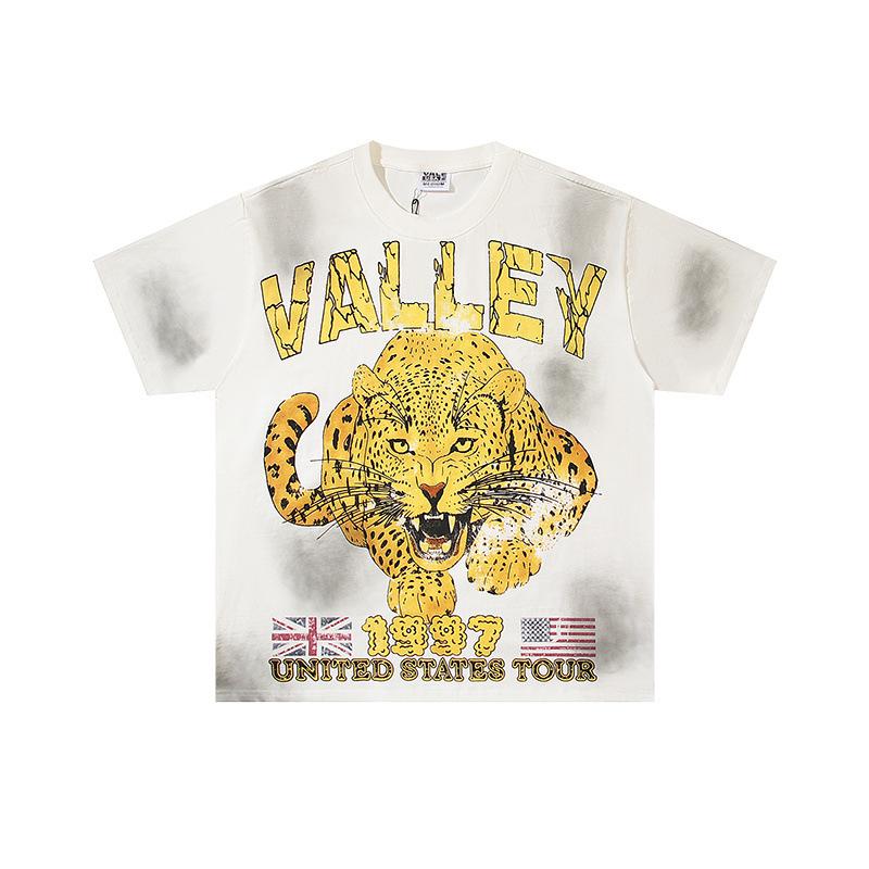 26 Cross-border foreign trade VALL Meichao high street retro washing water old direct injection hot diamond short sleeve pullover men's and women's 