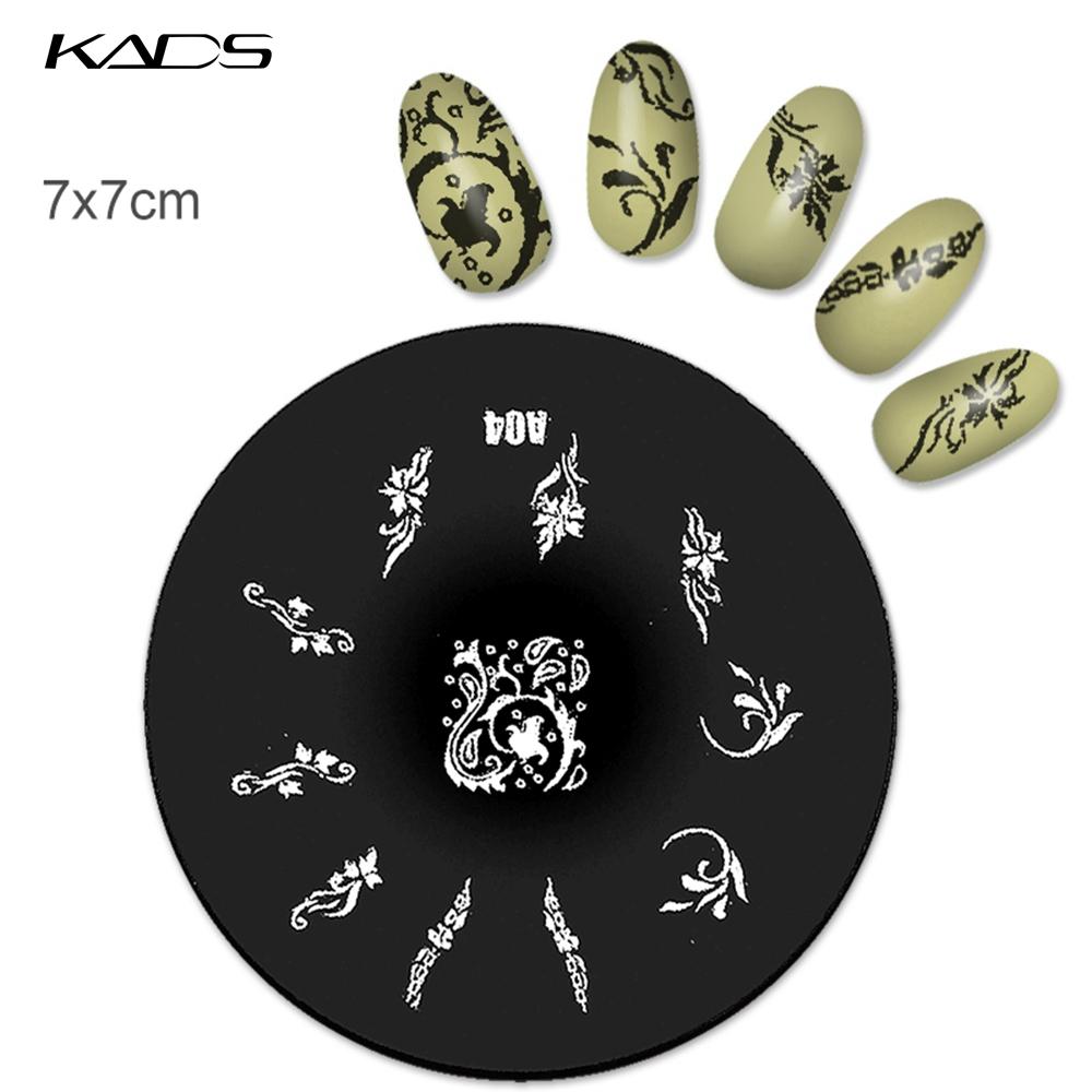 KADS 1PC Round Stainless Steel Nail Art Nail Stamping Plates Manicure Stamp DIY for Nail Templates Classic Series Tools