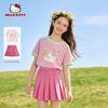 Melody Girls' Sports Suit 2026 New Children's Summer Outfit, School Style Short-Sleeved Skirt, Two-Piece Set for Girls, Trendy