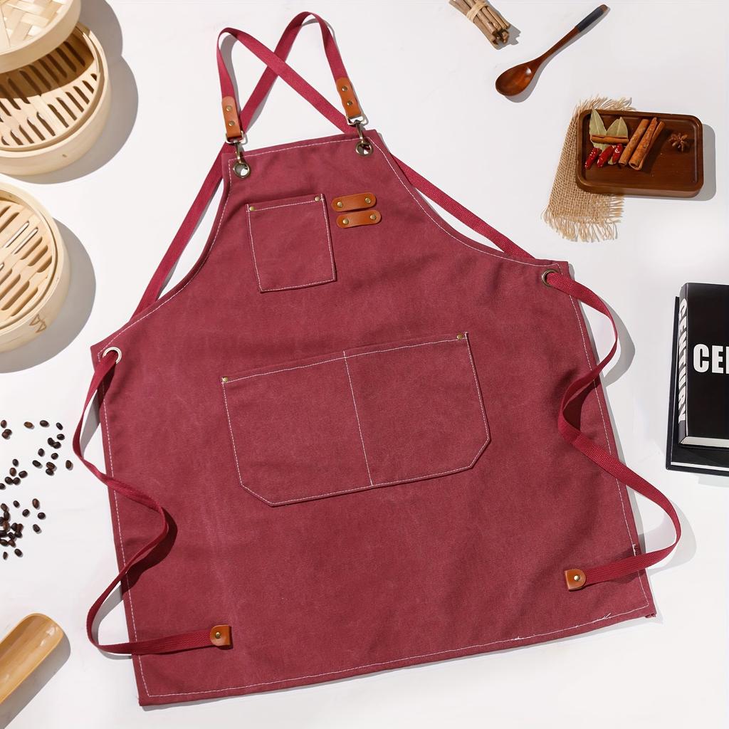 Durable Build  Thick Canvas Apron in Light Color Ideal for Kitchen, Baking, Barista, Hairdresser Painter Work,Durable Kitchen Apron Stylish Workwear