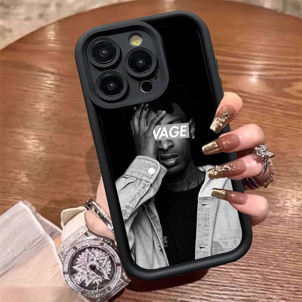 Rapper 21 Savage For IPhone 17 Pro Max 16 15 14 13 12 11 Plus Black Soft Phone Cover