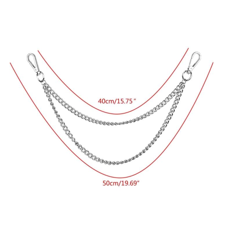 Metal Punk Layered Chain Keychains for Men Waist Key Chain Wallet Jeans Hip-hop Pants Belt Chains Jewelry Accessories