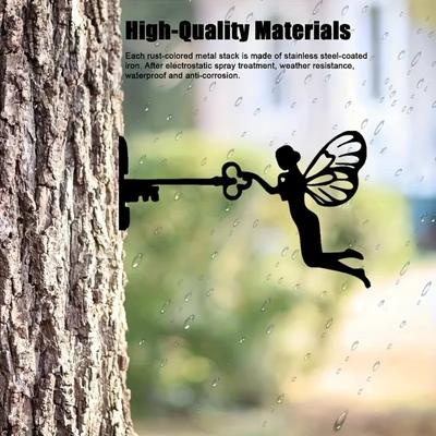 1pc Fairy Tale Elf Tree Steel Silhouette Wall Art for Home Garden Decoration - Unique Housewarming Gift Idea Wall Decor
