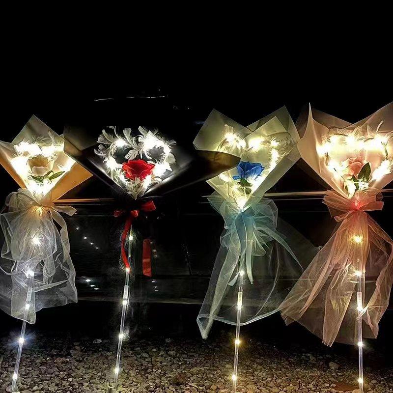 Flower Decoration DIY Kit Valentine's Gift LED Bouquet Flashing LED Handheld Flower Light For Unique Gift Idea Wedding Decor