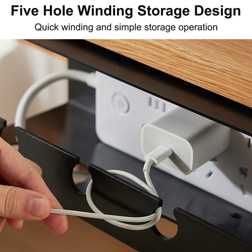 Kabelmanagement unter dem Schreibtisch, Kabelwanne unter dem Schreibtisch mit Klemme, Steckdosenleiste, Kabelhalter, ohne Bohren, für verschiedene Tische