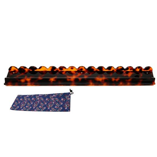 1/4Pcs Mahjong Rack with Magnetic Pusher & Storage Bag, Scalloped Acrylic Mah Jongg Tile Holder Pusher Bar, Gift for American Mahjong Players