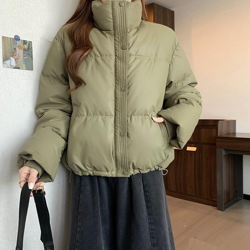 Winter new ebay fashion stand-up collar temperament short drawstring warm cotton-padded clothes Korean small cotton-padded jacket