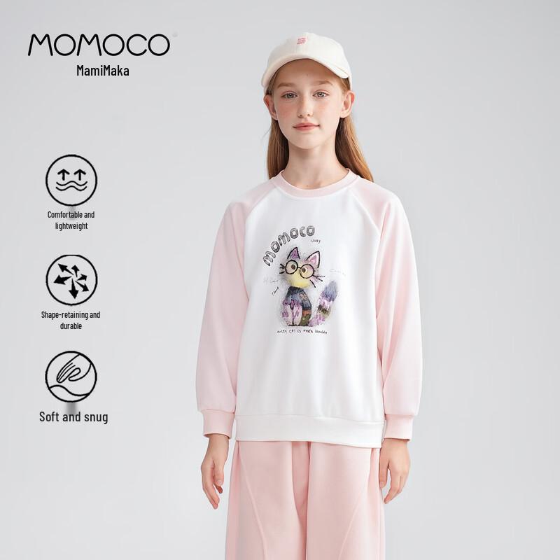 Стильный свитшот с котенком для девочек MOMOCO 105