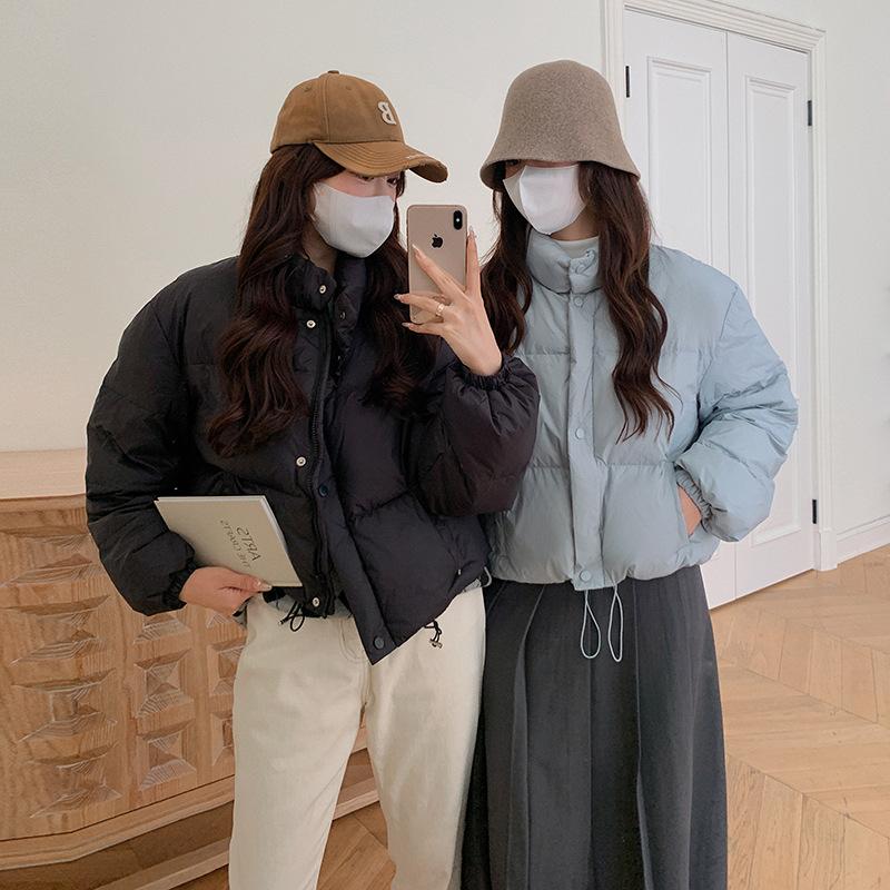 Down cotton jacket padded clothes women's 2025 autumn and winter new cropped ins padded jacket thickened Korean version of warm bread jacket