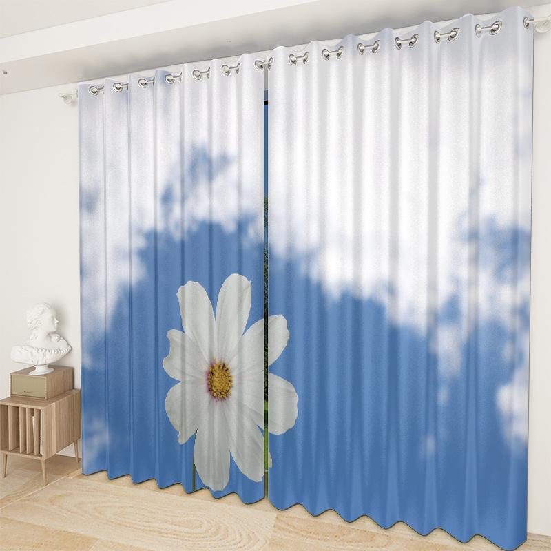 Landscape Curtain Cloth Bedroom Living Room Balcony Blackout Curtain Office Hotel Insulation Curtain