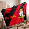 Bayer Leverkusen Voetbal Gepersonaliseerd Fleece Deken Met Voetbal Logo, Aangepaste Naam Tekst Zacht Warm Huis Plaid Deken