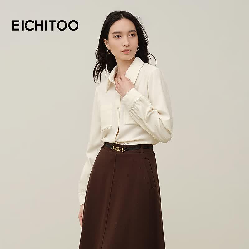 EICHITOO Women's Soft Lapel Long-Sleeve Shirt