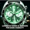 Mens Wrist Watches Waterproof Luminous Chronograph Watch Rotatable Bezel Rubber Band Analog Watch