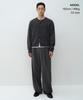 MUSINSA STANDARD Striped Extra Wide Two-Puck Hidden Elastic Waist Slacks [Medium Gray]