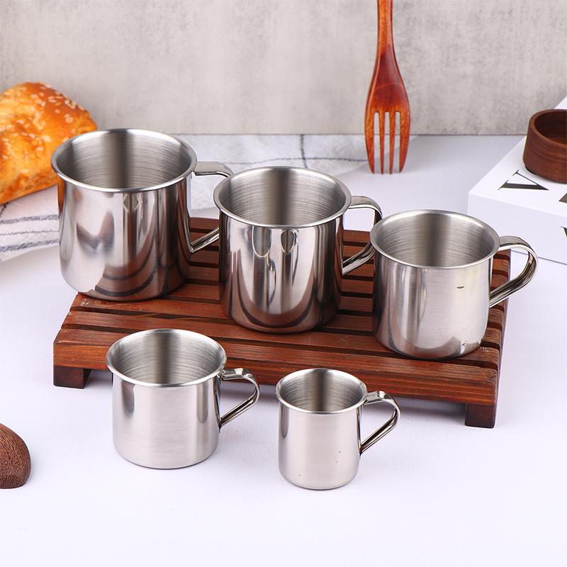 1Pc Stainless Steel Coffee Mug Camping Cup Portable Soup Mug For Travel Home Unbreakable Drinking Cup With Handle For Coffee