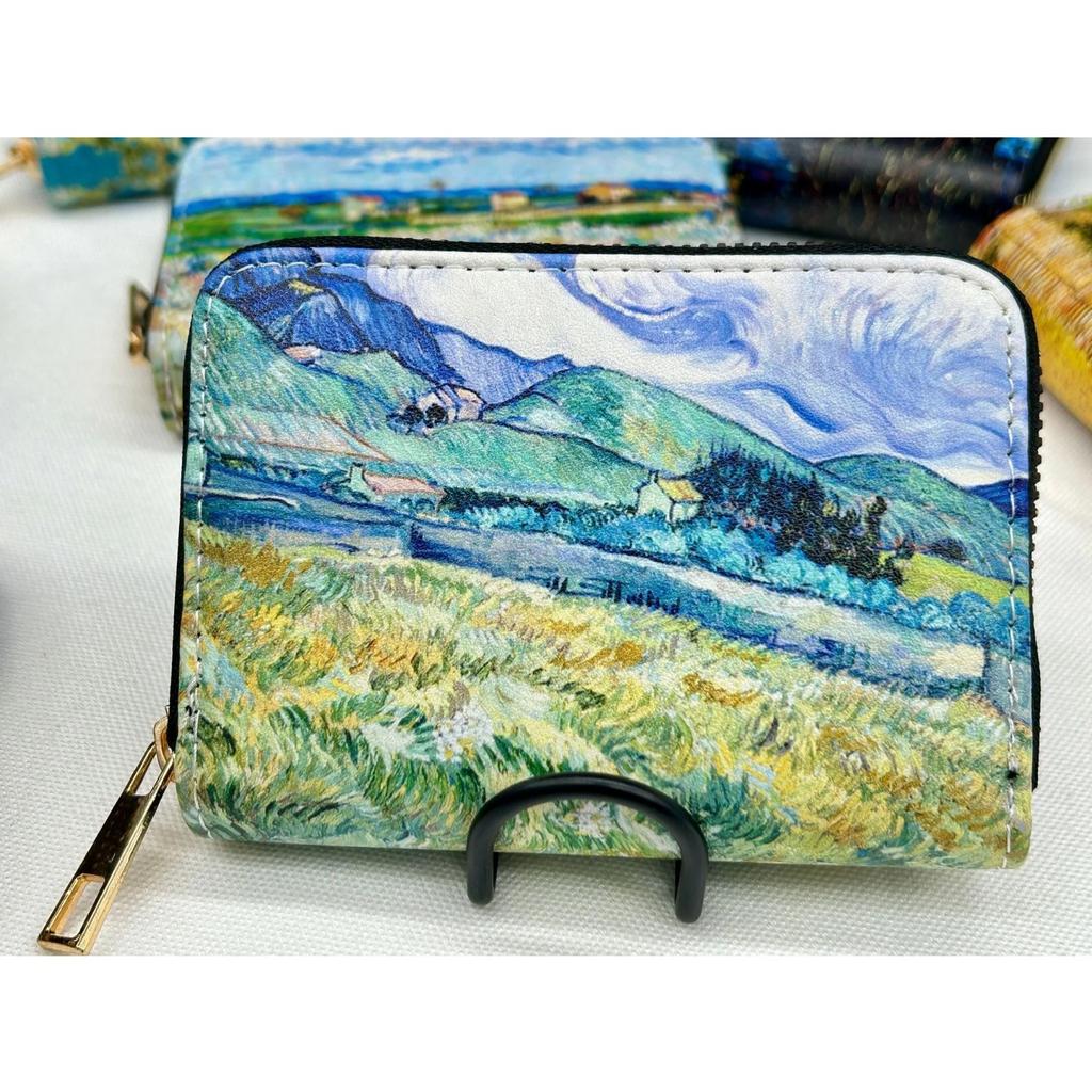 New PU Leather Printing Coin Card Zipper Wallet Fashion Van Gogh Paintings Men Women Credit Passport Card Bag Holder Souvenirs